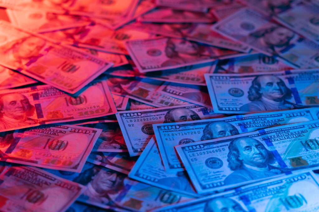 Money background pattern. Dollars